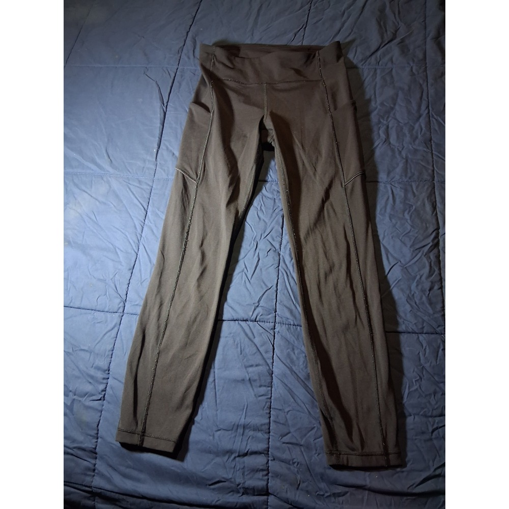 Lululemon Speed Up Tight 25 Black‎ High Rise Running Leggings Pockets Size 6